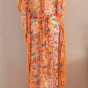 Colorful Floral Kimono with Tassels